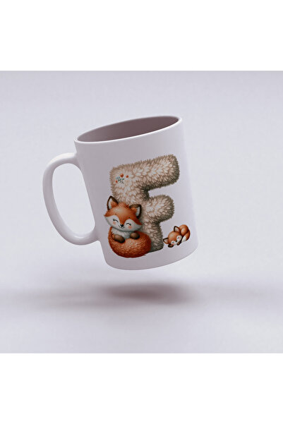 Kupa Letter F Design Cup, Cute Animal Themed Letter Cup