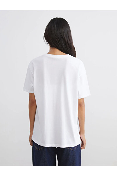 LC Waikiki Xsidebeyaz Crew Neck Istanbul Printed Women's T-Shirt