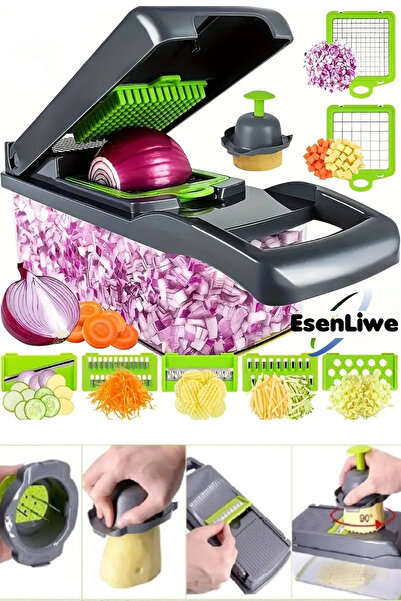 ESENLİWE Patates Sebze Küp Rende Doğrayıcı Dicer Mandolin Dilimleyici Jülyen Kesici Mutfak Chopper