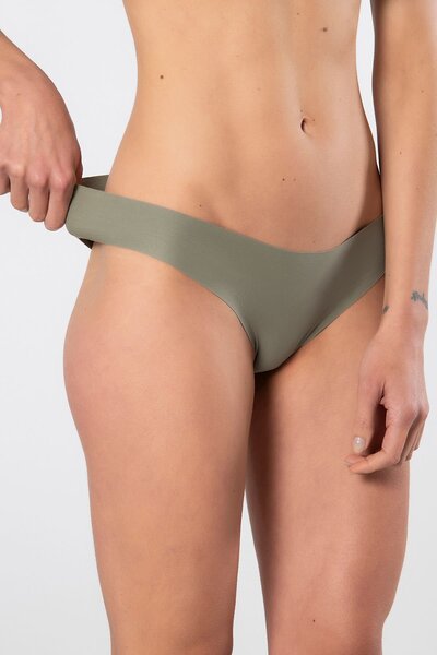 TÜREN Γυναικείο βραζιλιάνικο εσώρουχο από βαμβάκι κομμένο με λέιζερ 908/Πράσινο