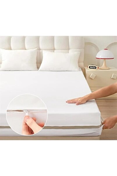 OEM Waterproof Mattress Cover with Zipper, Size 160×200 cm, White