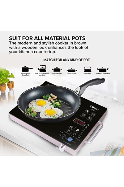 CLIKON – Infrared Cooker, High Tempered Crystallite Panel with Touch Control, Digital Display, Zer