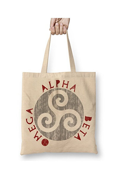 Toyaso Geantă de pânză albă Teen Wolf Alpha Beta Omega Geantă de cumpărături cu mâner lung Geantă de plajă