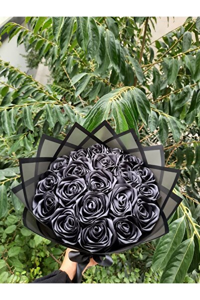 BUKET DÜNYASI 20 Lİ SOLMAYAN GÜL BUKETİ SİYAH GÜL DIŞI SİYAH