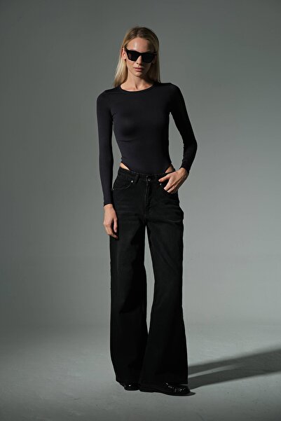 Maule Pantaloni largi, cu picioare largi, confortabili, cu talie înaltă, pantaloni palazzo, blugi, pantaloni largi pentru femei @Plaza