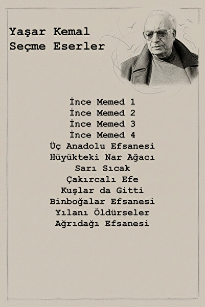 Yapı Kredi Yayınları İnce Memed - Sarı Sıcak - Binboğalar Efsanesi - Yılanı Öldürseler... Yaşar Kemal'den 12 Dev Eser