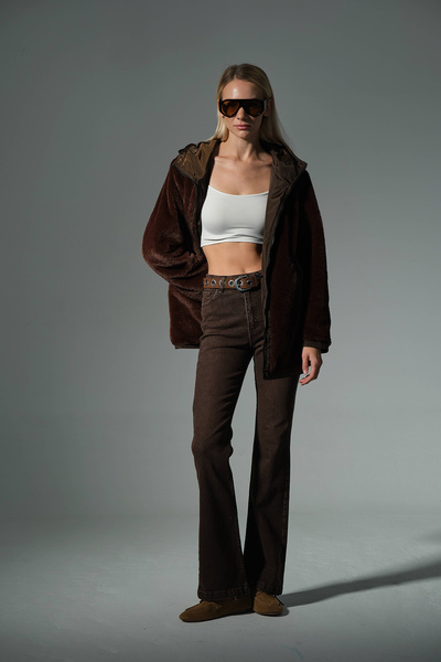 Maule Yüksek bel kot, ispanyol paça esnek denim kumaş kadın fit and Flare jean pantolon @flares