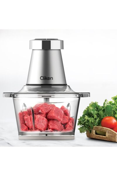 RADIOTRONICS 2 Litre Electric Food Chopper CK2643, 350W, 2-Speed, Garlic Peeler, Silver