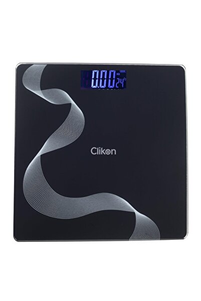 CLIKON - ميزان حمام رقمي من الزجاج المقسّى، تشغيل/إيقاف تلقائي، حمولة زائدة وبطارية منخفضة