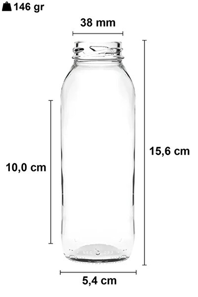 Rotanev 3 Adet 250 ml Beslenme Şeffaf Meyve Suyu, Meşrubat, Limonata Şişesi Siyah Metal Kapaklı 250 Cc Şişe