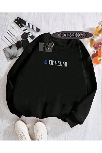 Tarzsokak Hanorac cu guler rotund negru 01 Adana cu design special și detaliu...