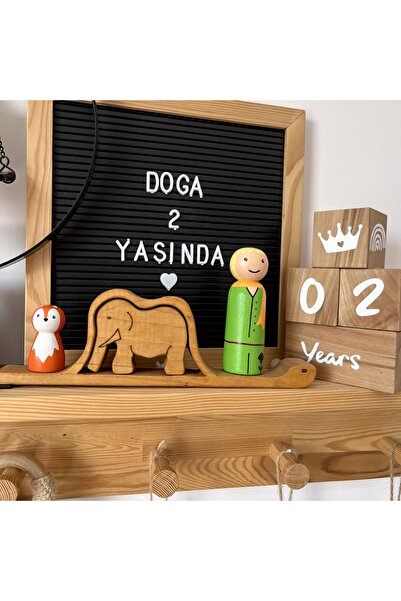 Alf Wood Küçük Prens ve Tilki Peg Bebek Seti - 2 Parça - Hediyelik Kutulu