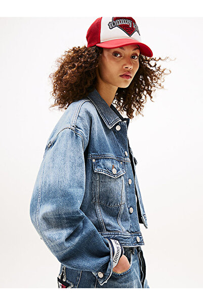 Tommy Hilfiger kadın tommy girl oversized denim ceket