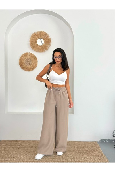 NEVVARE Pantaloni confortabili în stil Palazzo pentru femei