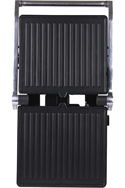 CLIKON - Contact Grill with Stainless Steel Finish Body, Non-stick Coating Plates, Vertical Locking