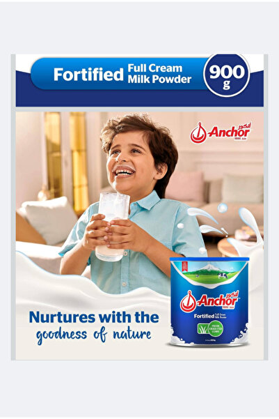 Anchor Milk Powder, Full Cream, Fortified with Vitamins & Minerals, Tin, 900g