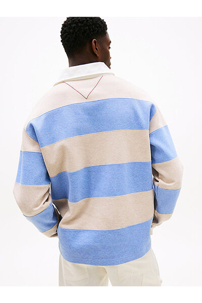 Tommy Hilfiger erkek t1 ınterlock panel sweatshirt