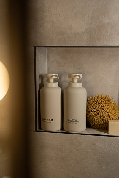 Dekorzdükkan 2'li Krem SHAMPOO/BODY WASH Şampuanlık (550ml)