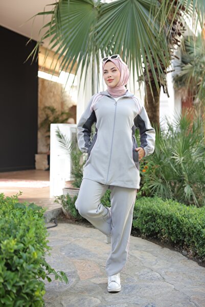 Wovi Women's Hijab Tracksuit Set Double Bottom - Top Set
