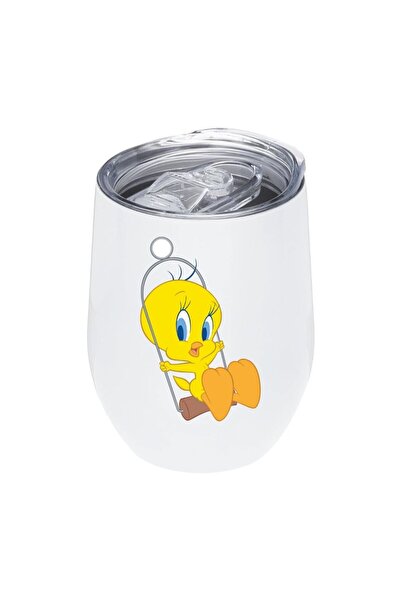 LOUD UNIVERSE Tweety Bird Printed Tumbler With Lid Stainless Steel