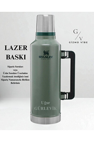 Stanley Kişiselleştirilebilir Açık Yeşil Yazılı Classic Legendary Termos 2.3L...