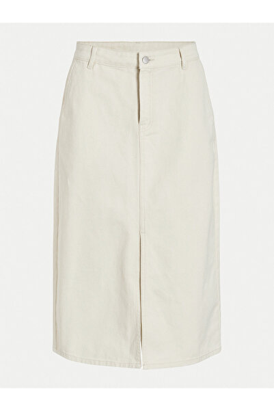 VILA Γυναικεία Φούστα Τζιν 14099130 Εκρού