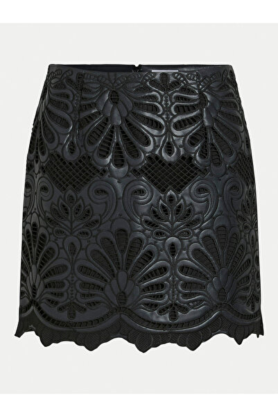 VILA Γυναικεία Φούστα από Δέρμα 14102686 Μαύρη