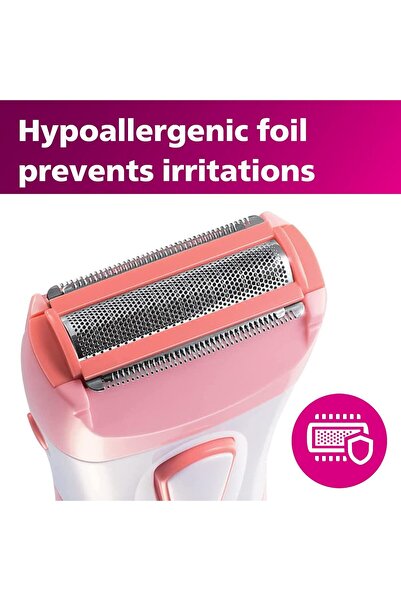 Philips Beauty SatinShave Essential Women's Wet & Dry Electric Shaver for Legs, Cordless, Pink and W