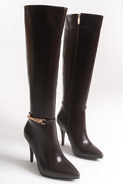 Liza Shoes NISA Γυναικείες μπότες με τακούνι με λεπτομέρεια ζώνης A012- K75