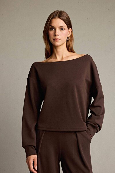 DeFacto Kayık Yaka Modal Sweatshirt G2914AX25AU