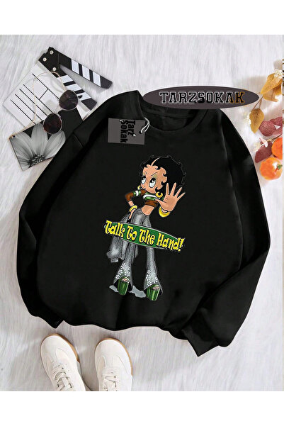 Tarzsokak Hanorac cu guler rotund negru Betty Boop Design special