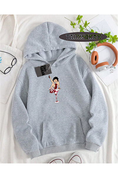 Tarzsokak Hanorac cu glugă gri Betty Boop Design special