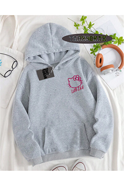 Tarzsokak Hanorac cu glugă gri LABZA HELLO KİTTY Design special