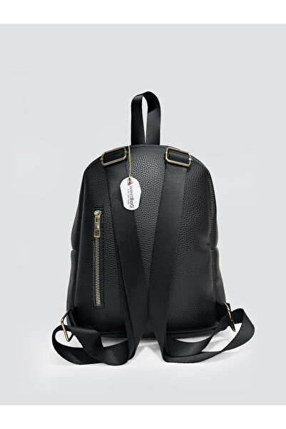 westbag Черна унисекс раница с цип от изкуствена кожа с много отделения