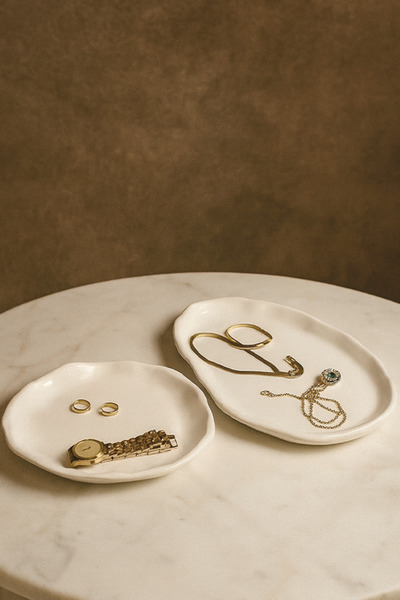 The Craft Thor Διακοσμητικό πιάτο από σκυρόδεμα με ασύμμετρο μοντέρνο μαρμάρι...