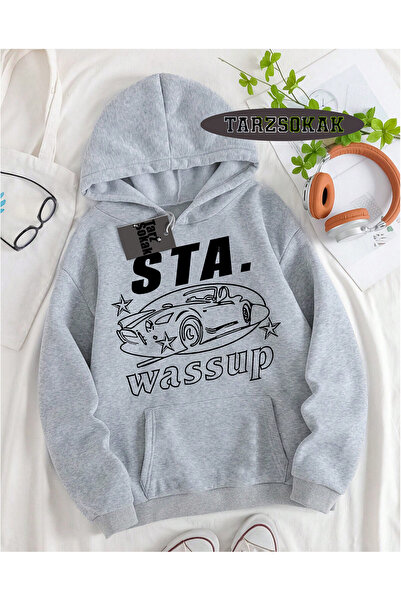 Tarzsokak Hanorac cu glugă gri STA. WASSUP Design Special