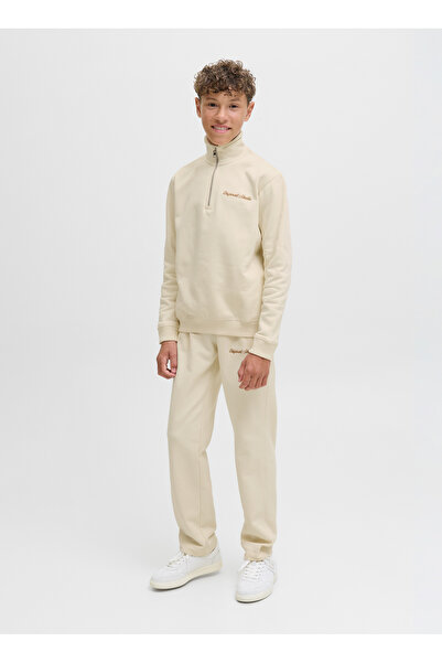 Jack & Jones Nakışlı Erkek Çocuk Krem Sweatshırt 12284067