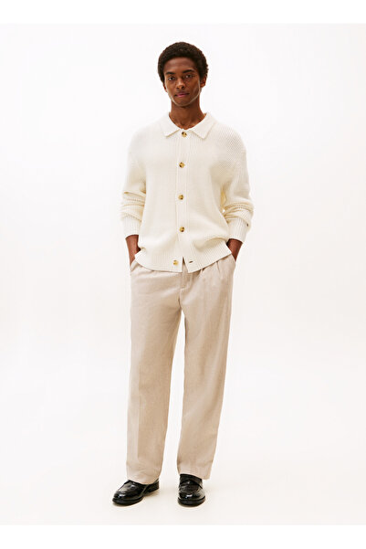 Tommy Hilfiger Bisiklet Yaka Normal Sarı Erkek Kazak MW0MW40910Z00_DC BUTTON UP CARDIGAN