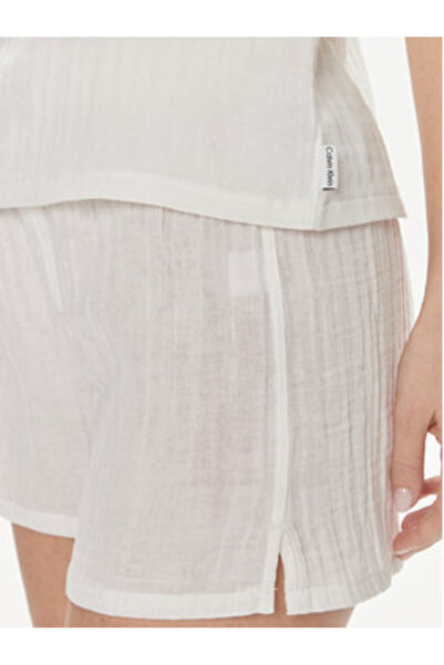 Calvin Klein Γυναικεία εσώρουχα, σετ τοπ και σορτς, υλικό 000QS7152E Λευκό