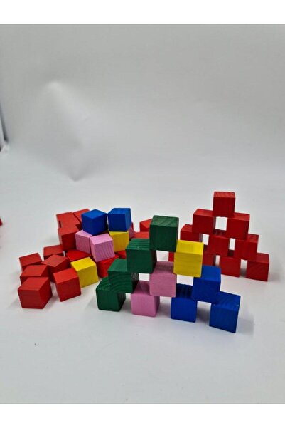 NETWORK ART مكعبات خشبية ملونة للعب مونتيسوري للأطفال (عبوة من 100 قطعة)
