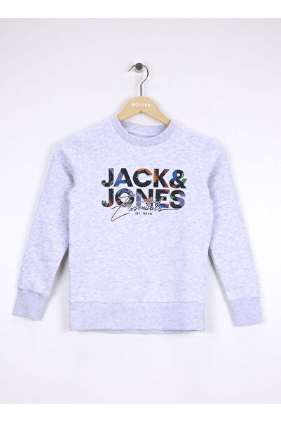 Jack & Jones Baskılı Erkek Çocuk Beyaz Sweatshırt 12279606