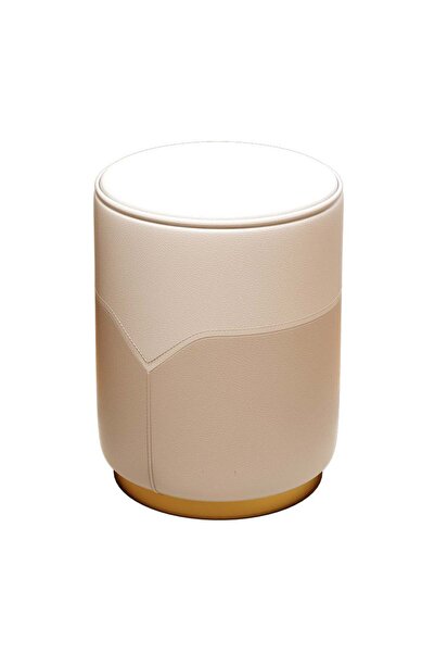 sharpdo Imported Leather Cream Style Round Stool Dressing Stool, Suitable for...