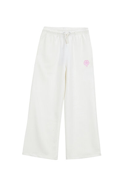 Jeep Bol Paça Ekru Kız Çocuk Eşofman Altı J5WG-EA7590