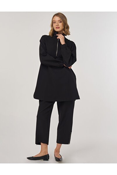 Kayra Embroidered Double Set Black