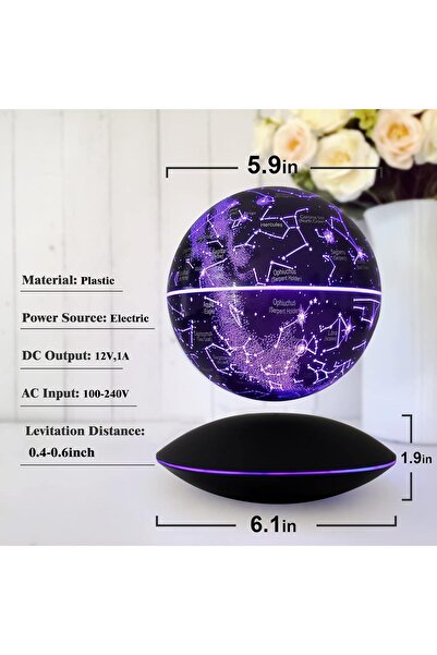 Hcnt Levitating Light Globe Magnetic Floating Night Light Constellation Ball