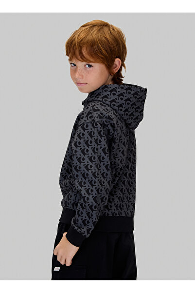 Calvin Klein Baskılı Erkek Çocuk Siyah Sweatshırt IB0IB02565BEH
