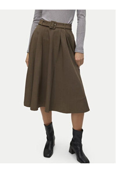 Vero Moda Γυναικεία Φούστα σε Γραμμή Α 10318628 Καφέ