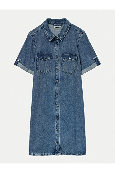 Vero Moda Γυναικείο Φόρεμα Τζιν 10309665 Μπλε