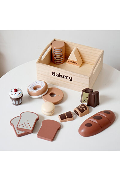 Choice4 Bakery Cutting Play Food Toys Kids Kitchen Toys Wooden Food Accessories Set Pretend Food Fruit Veget
