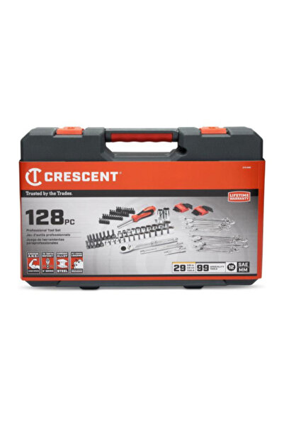 Crescent 128-Piece 12 Point Standard SAE/Metric Mechanics Tool Set 3/8inch